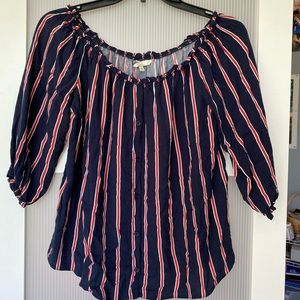 Striped off the shoulder top